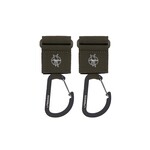 Lassig Lassig - CAS Stroller Hooks with Carabiner 2 pack olive