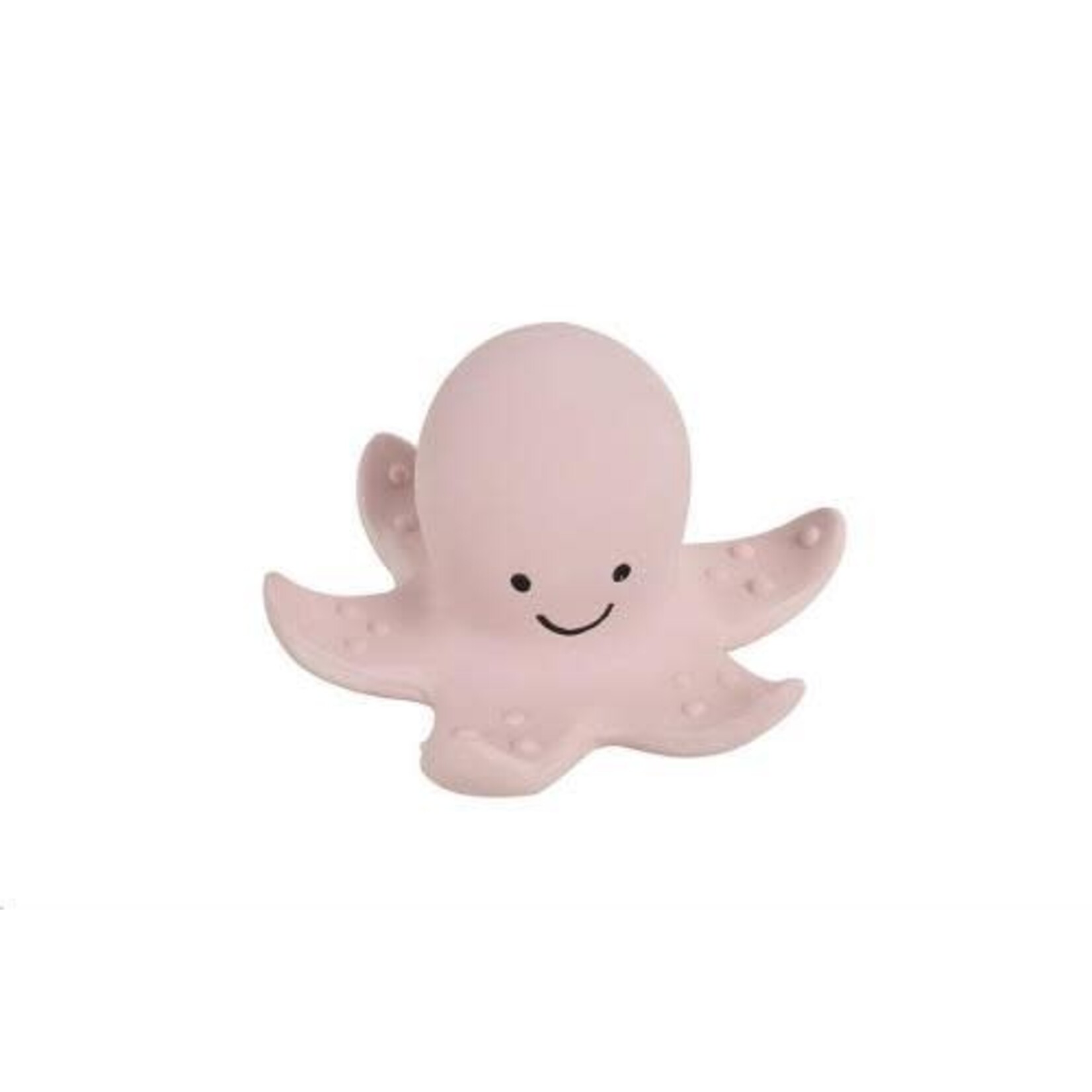 Tikiri Tikiri - MIJN EERSTE OCEAANDIERTJE - OCTOPUS 6cm, in natuurlijk rubber, met belletje, met hangkaart, 0+