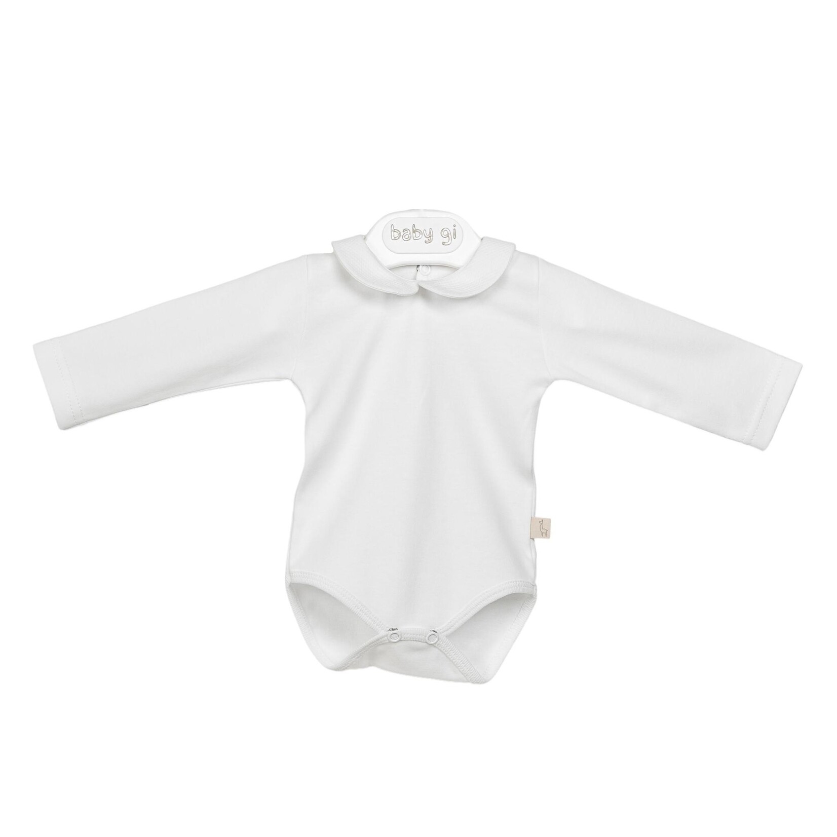 Baby Gi Baby Gi - Romper met Pique Kraag - Wit Stippen