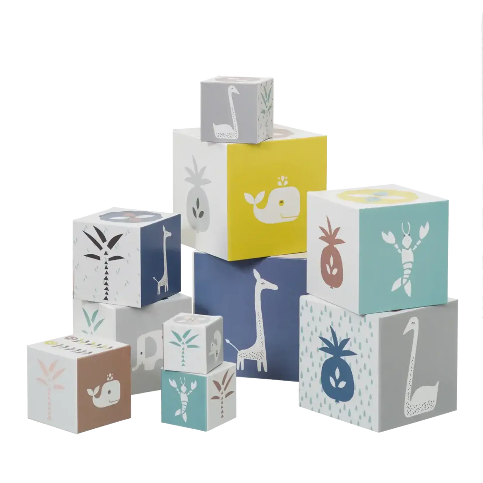 Fresk Fresk - Stapelblokken (10 blokken) giraf/swan boy