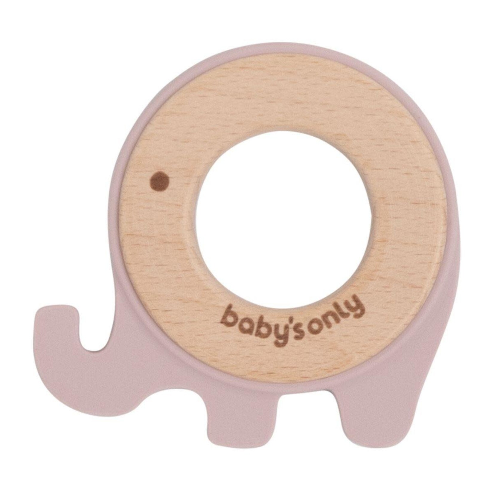Baby's Only Baby's Only - Bijtring olifant oud roze