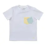 Natini Natini - T-shirt wit 2 pockets geel/groen