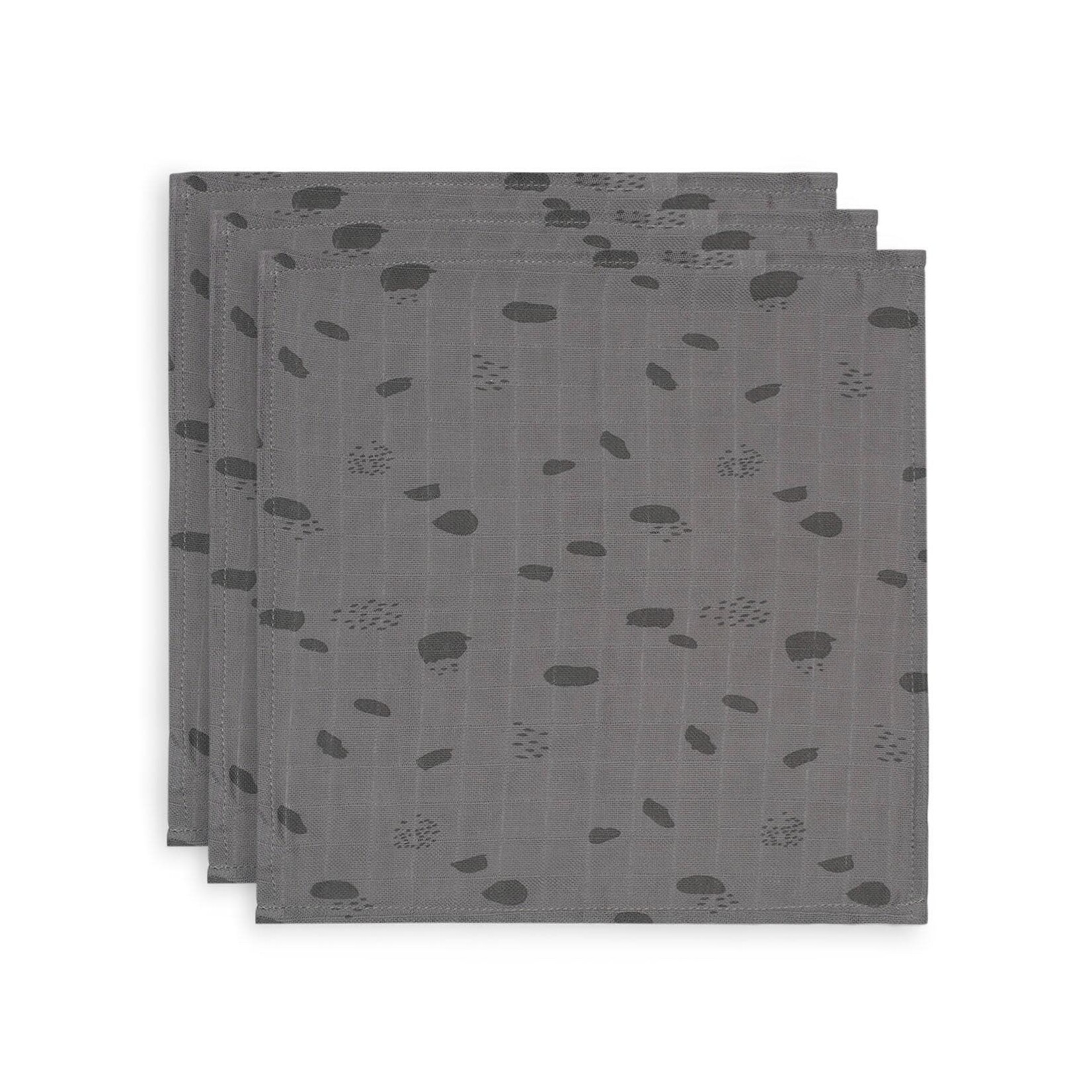 Jollein Jollein - Monddoekje hydrofiel spot storm grey 3pack (15x20 cm)