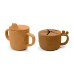 Done By deer Done by Deer - Peekaboo spout/snack cup set Deer friends Mustard