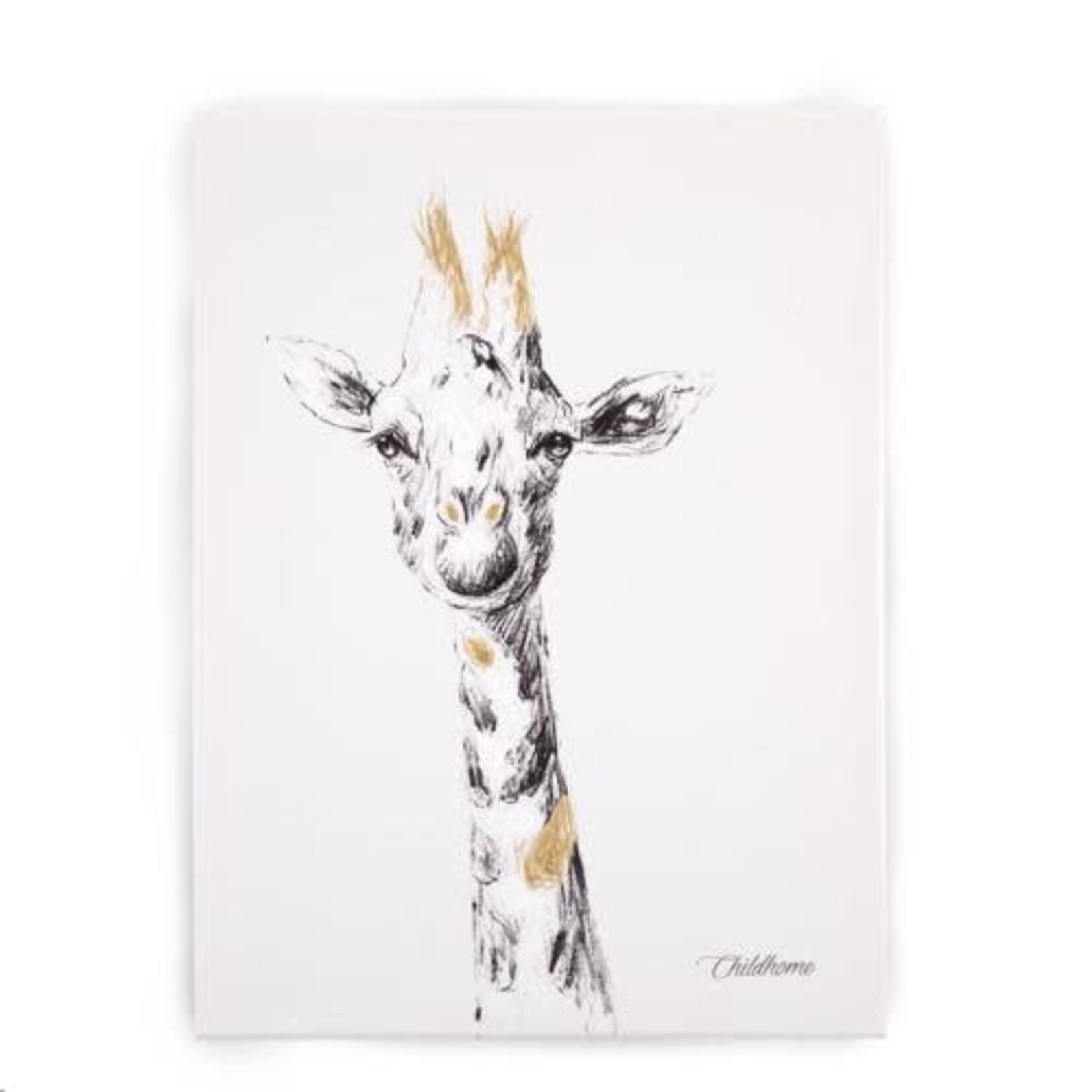 Childhome Childhome - Schilderij - Giraf + Goud - 30x40 Cm