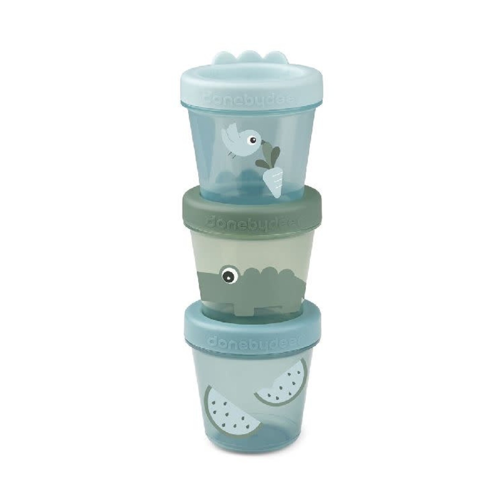 Done By deer Done by Deer - Baby food container 3-pack Croco Green