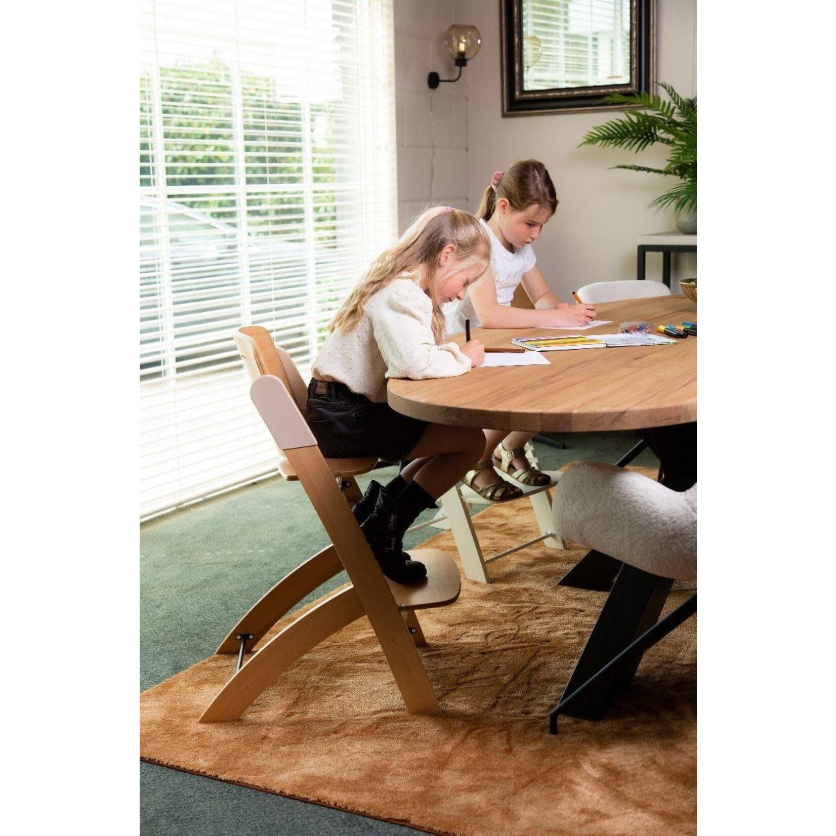 Childhome Childhome -EVOSIT Meegroeistoel + Eettablet - Naturel Beige