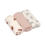 Lassig Lassig - Swaddle & Burp Blanket M Little Forest Rabbit 3 pcs ass., 60 x 60 cm