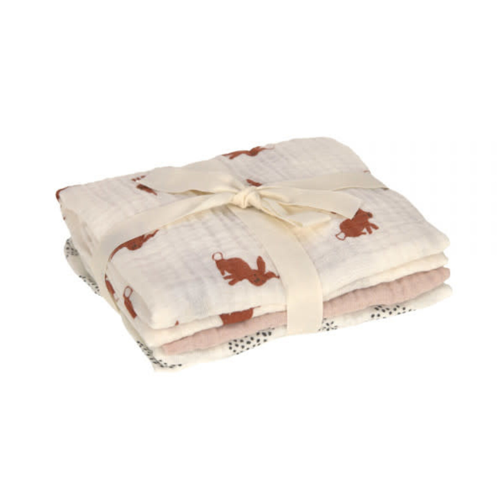 Lassig Lassig - Swaddle & Burp Blanket M Little Forest Rabbit 3 pcs ass., 60 x 60 cm
