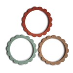 Mushie Mushie - Flower Bracelet(3Pack) Cambr.Blue/Clementine/Nat.