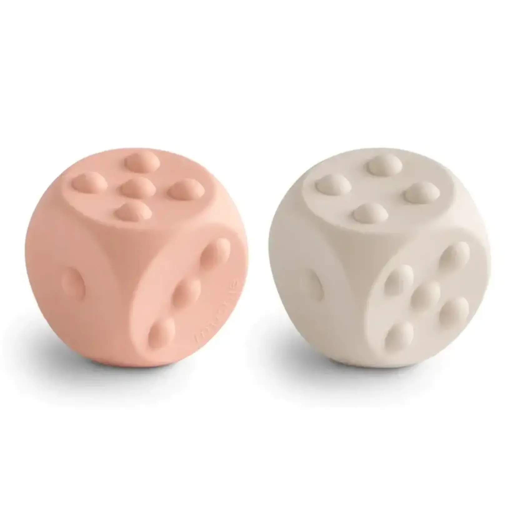 Mushie Mushie - Dice Press Toy (2) - Blush/Shifting Sands