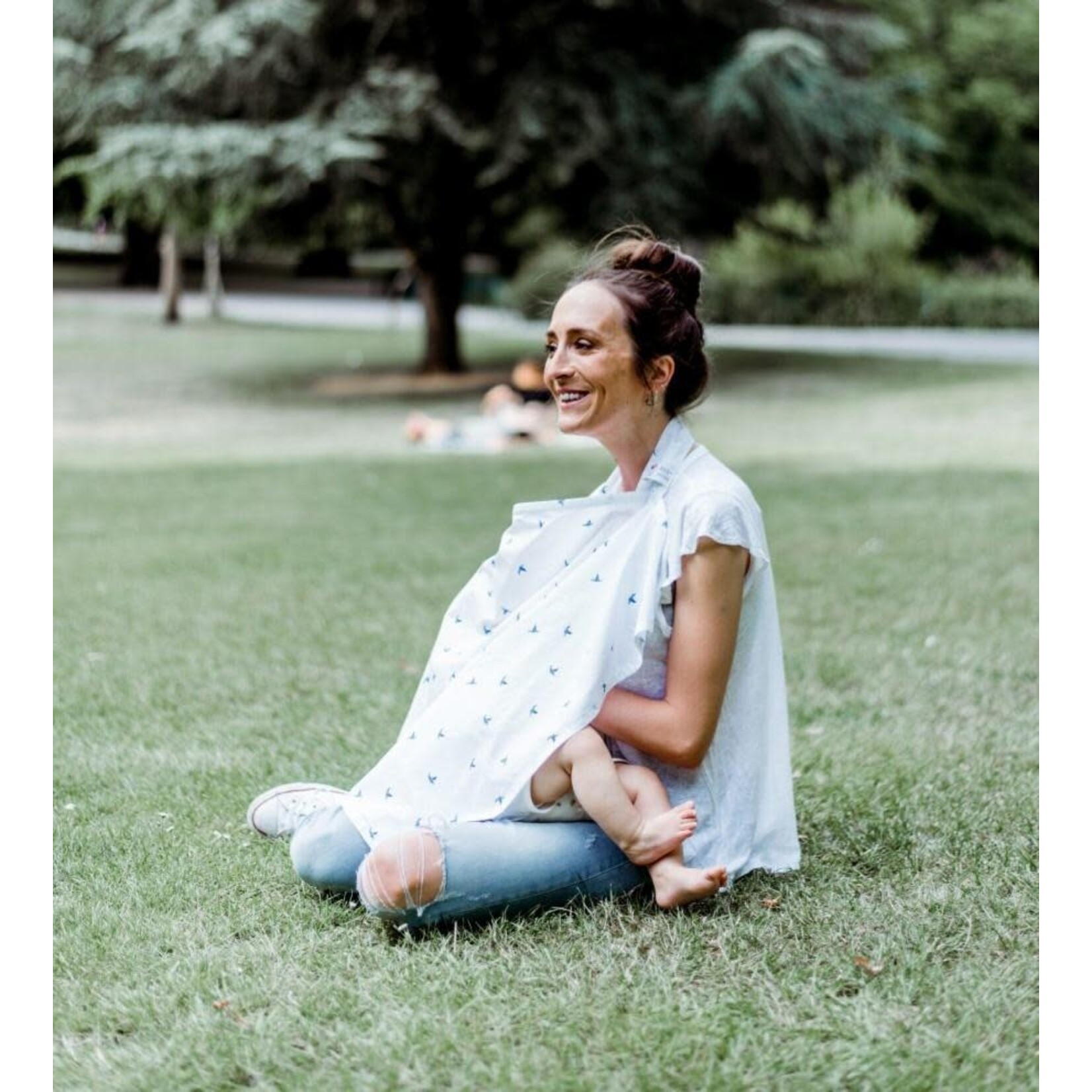 Owego Baby on the Move - Nursing Cocoon Origami Birds BLUE