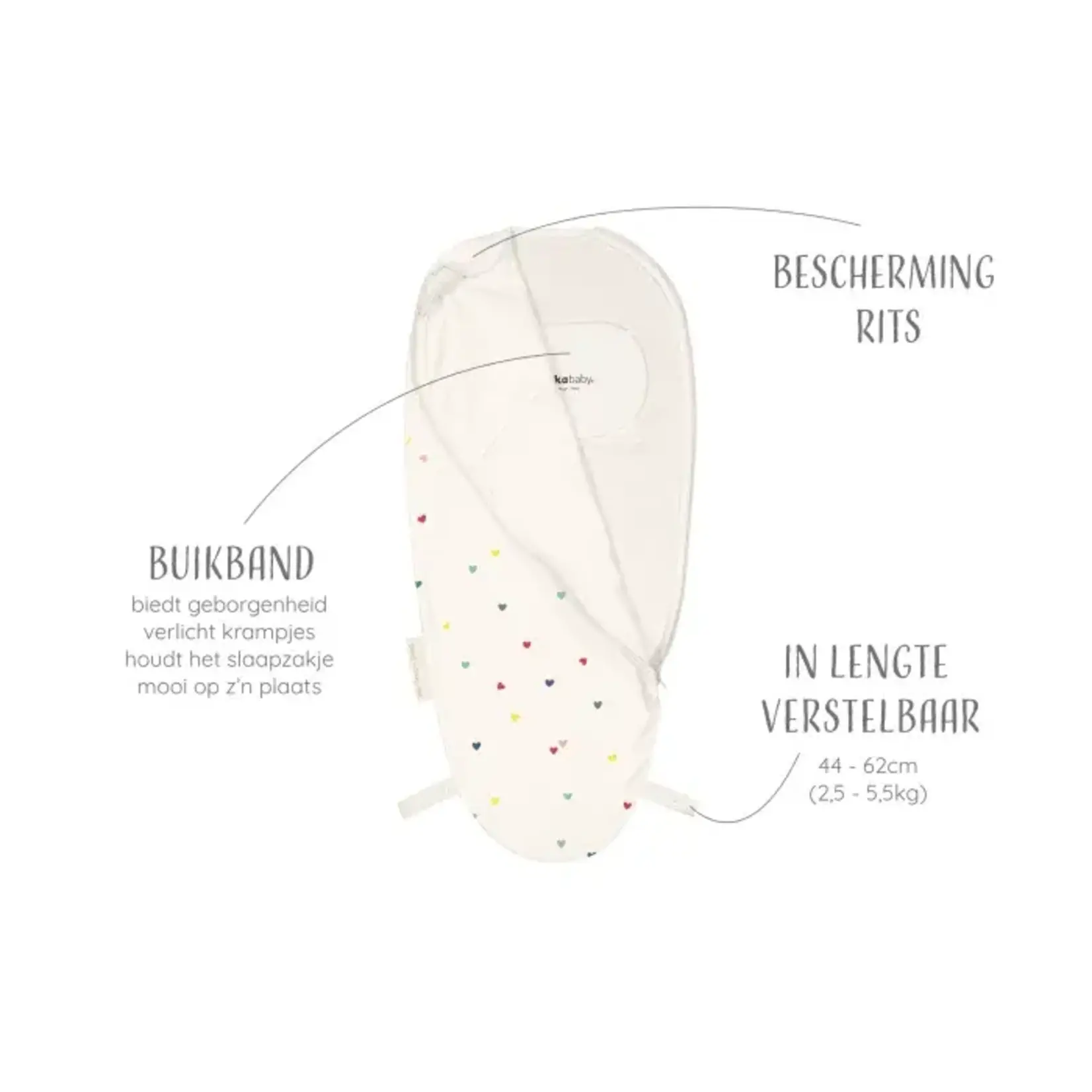 Puckababy Puckababy - The Original - Piep - 0/3 M - Cotton - Hearts Confetti