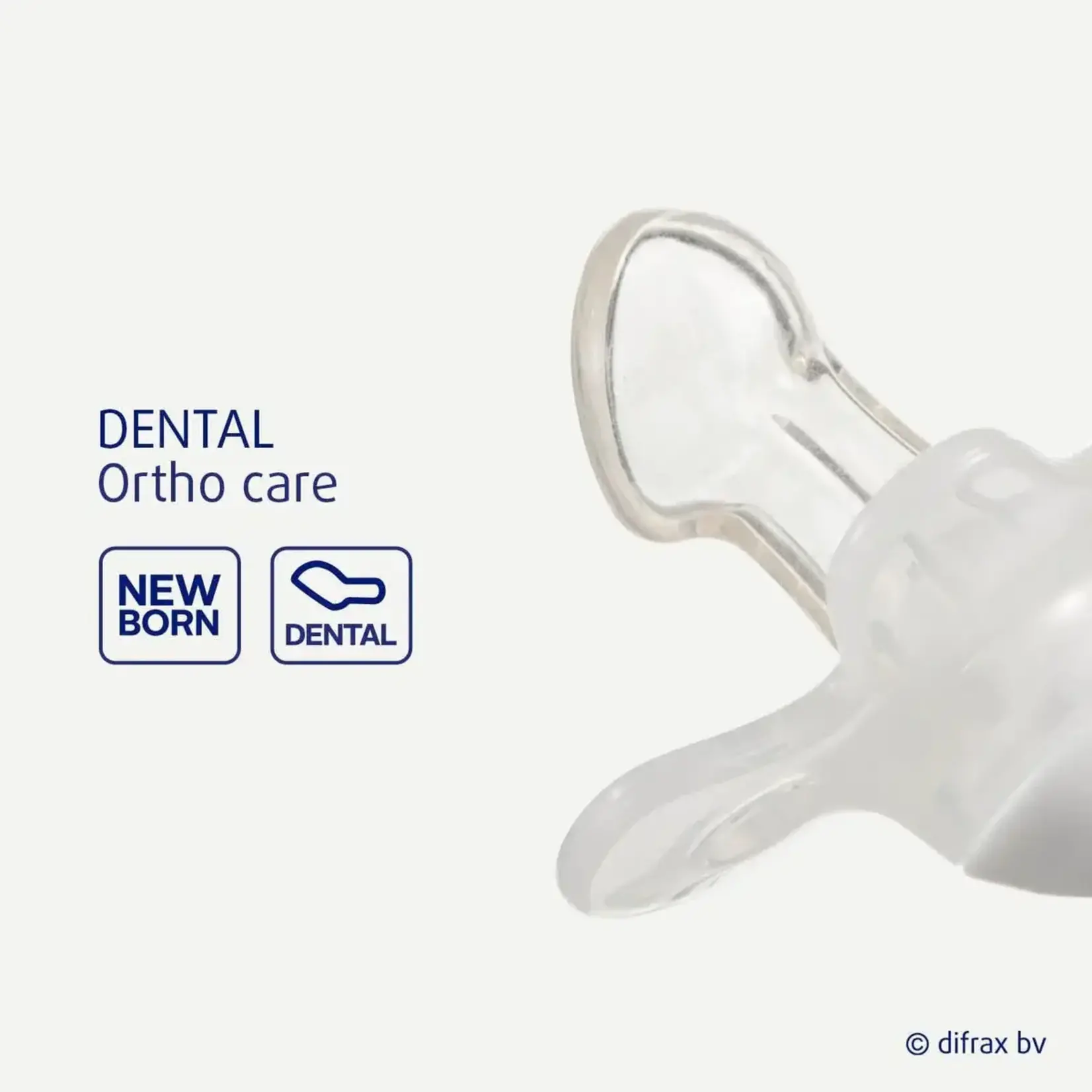 Difrax Difrax - Fopspeen Dental Uni/Pure Cr/Popcorn