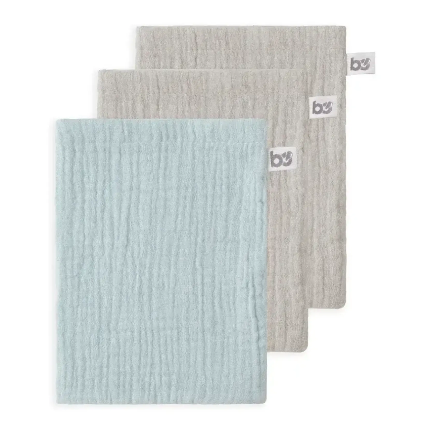 Baby's Only Baby's Only - Washandje Fresh ECO misty blue/urban taupe - 3-pack