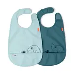 Done By deer Done by Deer - Bib w/velcro 2-pack, Deer friends, Blue