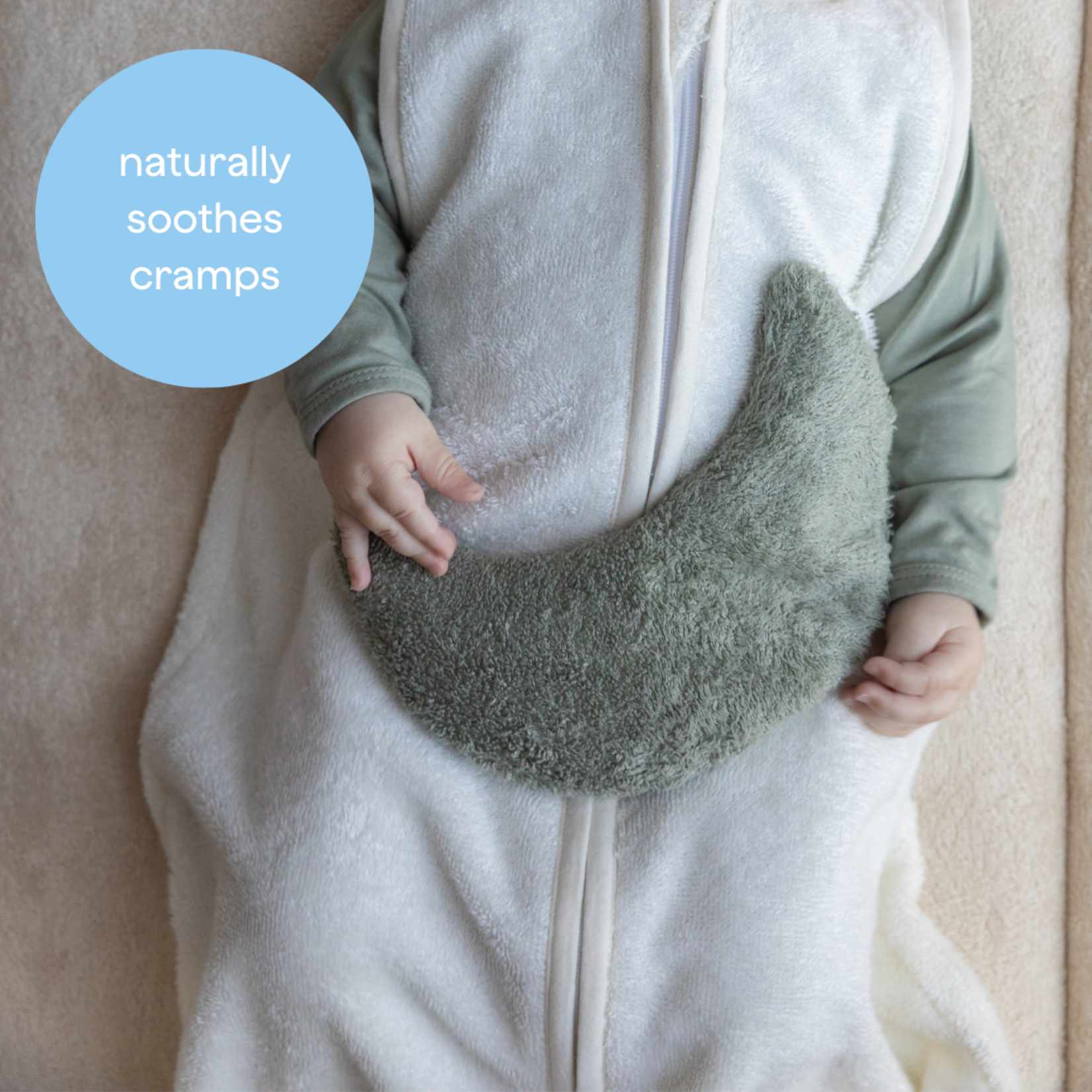 Timboo Timboo - Relaxing Heat Moon (Warmtekussentje) Met 2 Hoesjes - Whisper Green