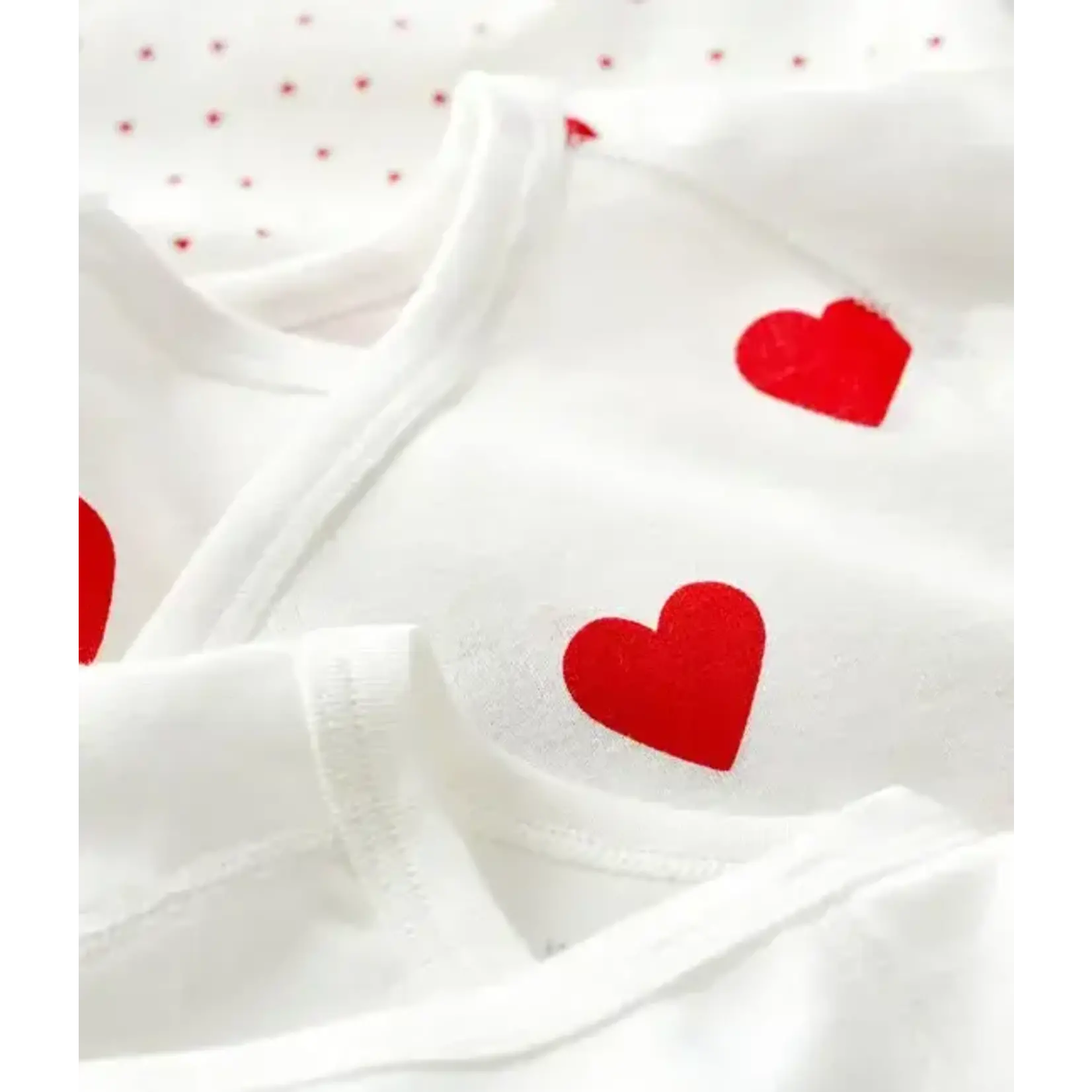 Petit Bateau Petit Bateau - 3 Bodies korte mouw - grote en kleine hartjes