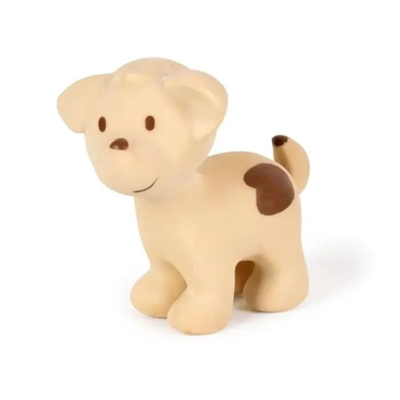 Tikiri Tikiri - MIJN EERSTE BOERDERIJDIERTJE - HOND 10cm, in natuurlijk rubber, met belletje, met hangkaart, 0+