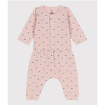 Petit Bateau Petit Bateau - Ensemble jasje lange mouw en legging - roze met bloemetjes