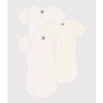 Petit Bateau Petit Bateau - 3 Bodies korte mouw - hartjes 3 kleuren