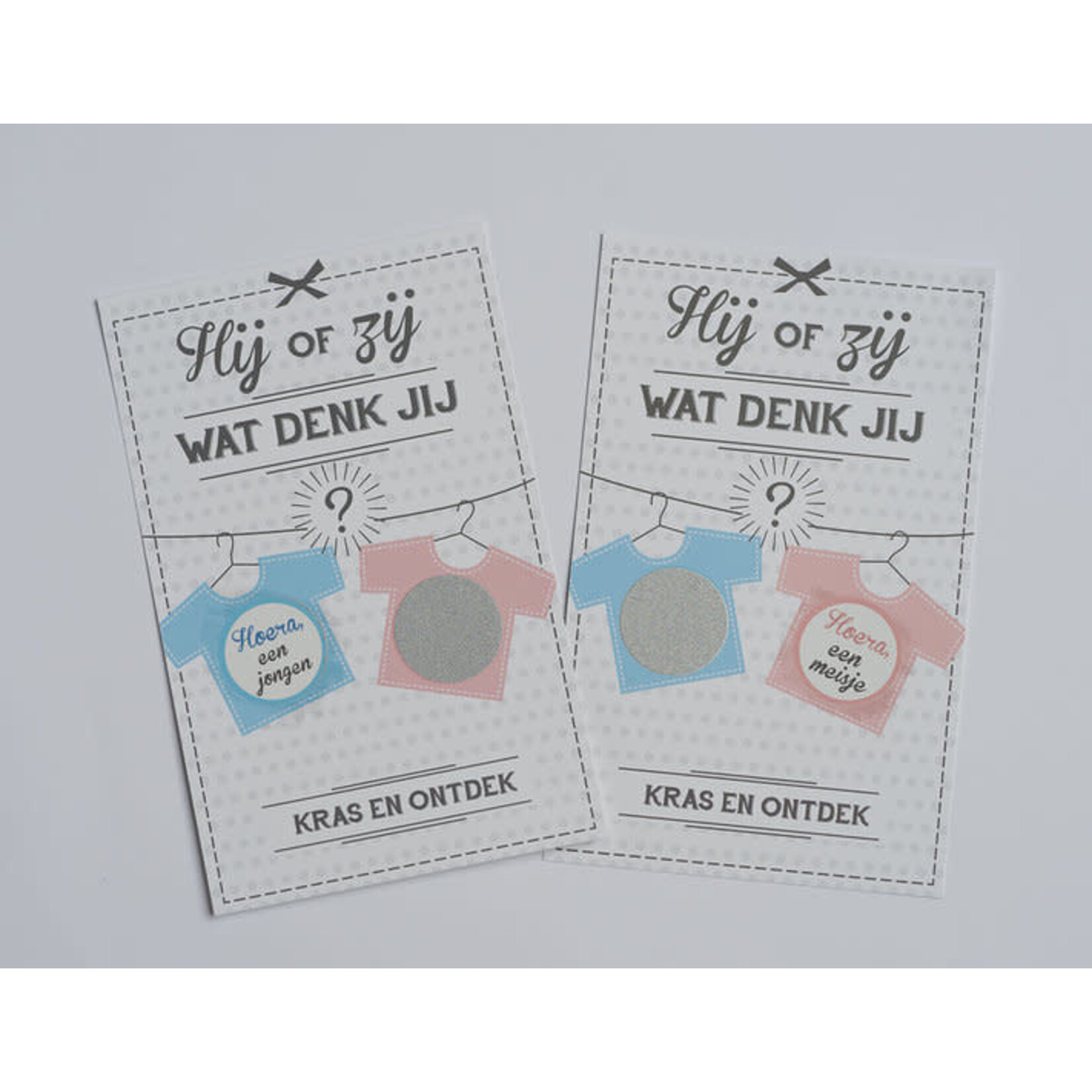 Minimou Minimou - Scratchcard/Kraskaart - Verklap het geslacht: Hoera, een jongen - 10 pack