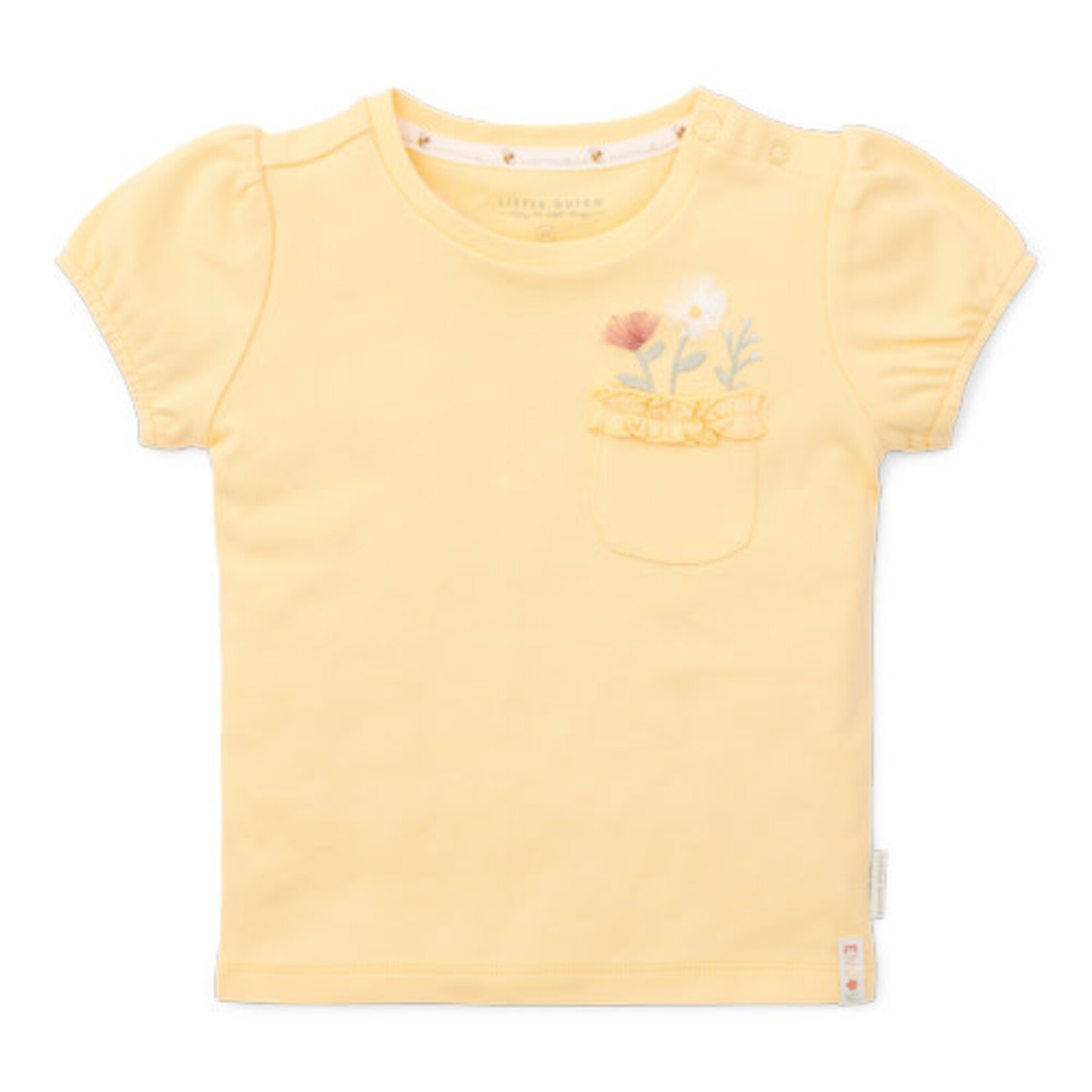 Little Dutch Little Dutch - T-shirt korte mouw Honey Yellow geborduurd