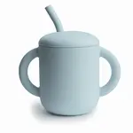 Mushie Mushie - Training Cup + Straw -  Powder Blue