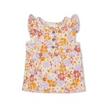 Feetje Feetje - T-shirt ruches AOP - Sunny Side Up - Offwhite