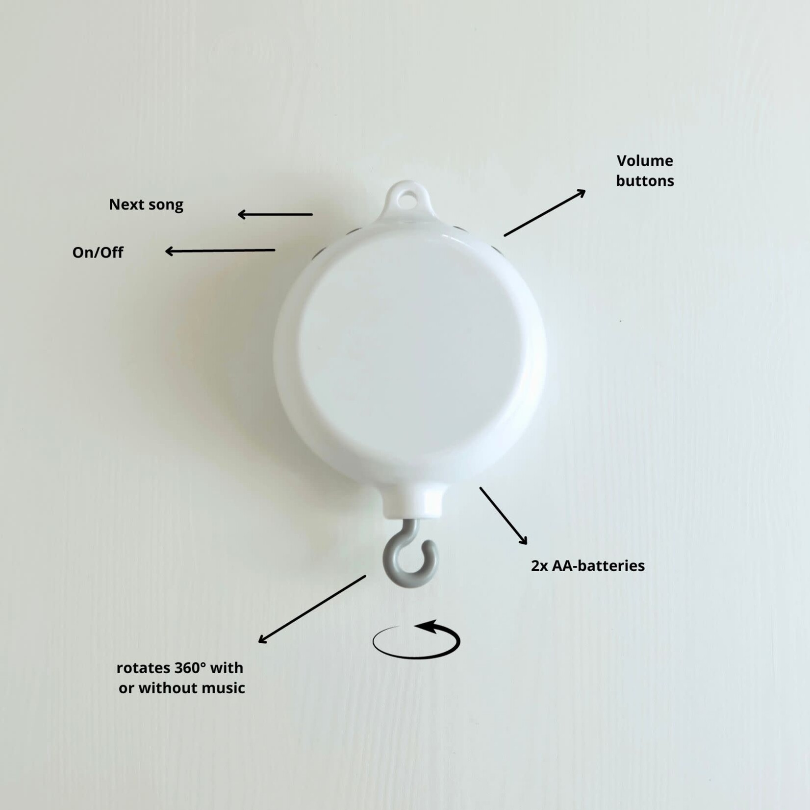 Little Loua Little Loua - Baby Mobile Music box white