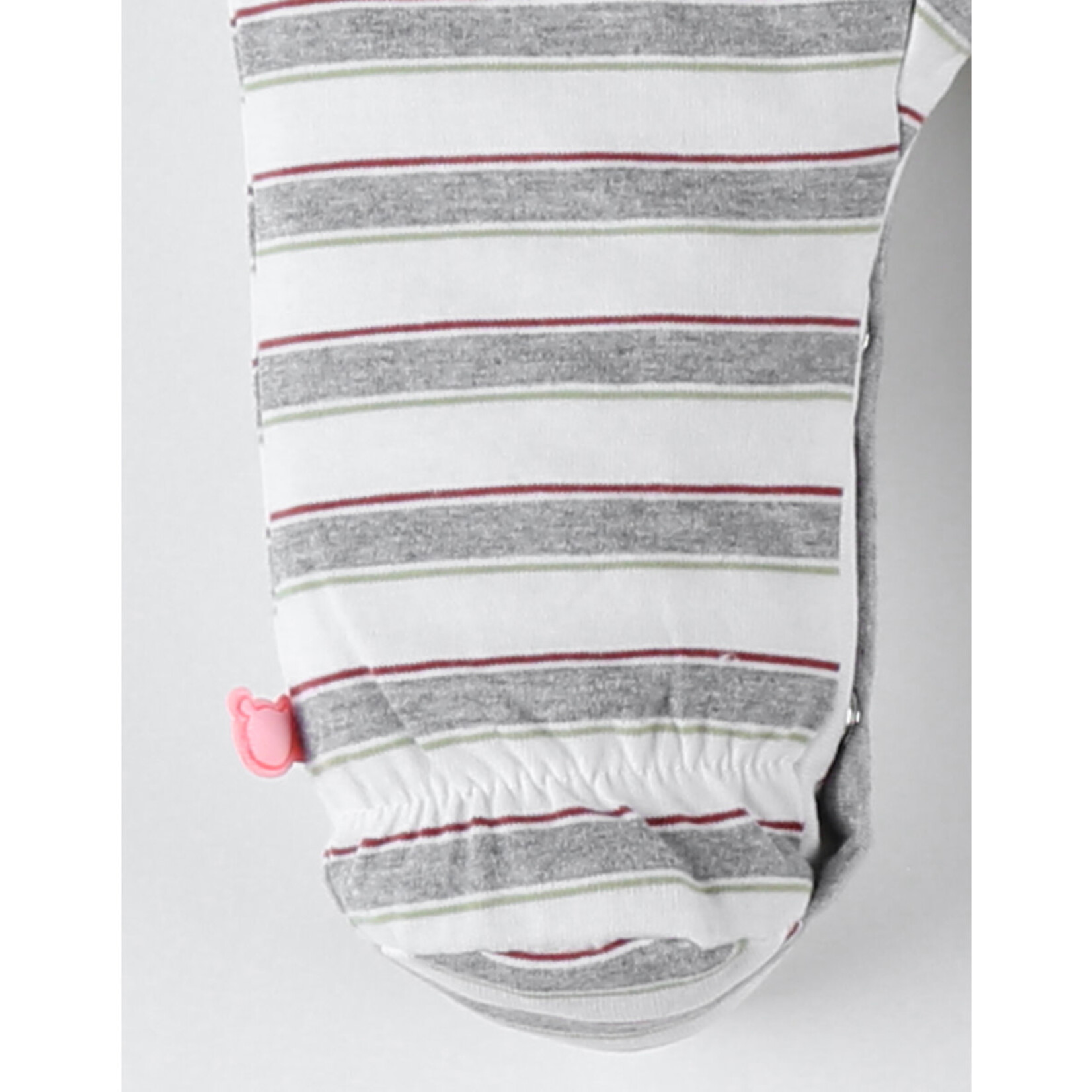 Noukies Noukies - Jersey gestreepte pyjama, wit/grijs