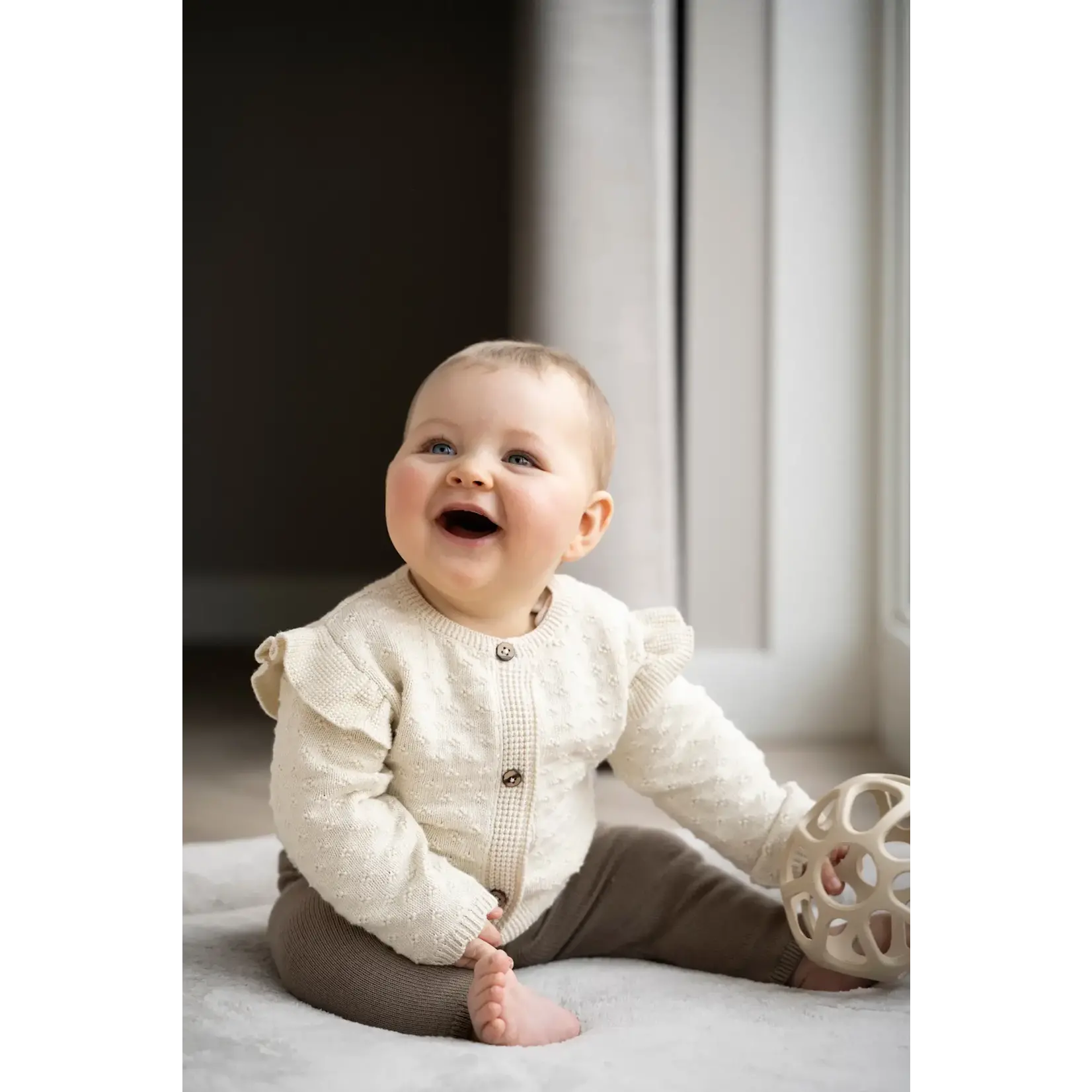 Baby's Only Baby's Only -Vestje Miracle warm linen  - Met ruffle