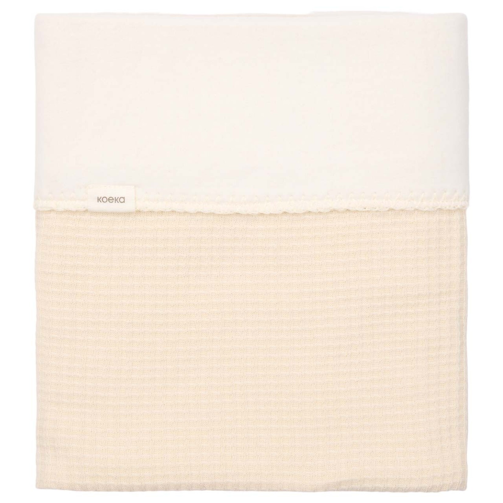 Koeka Koeka - Ledikantdeken cotton fleece Malaga warm white 100x150