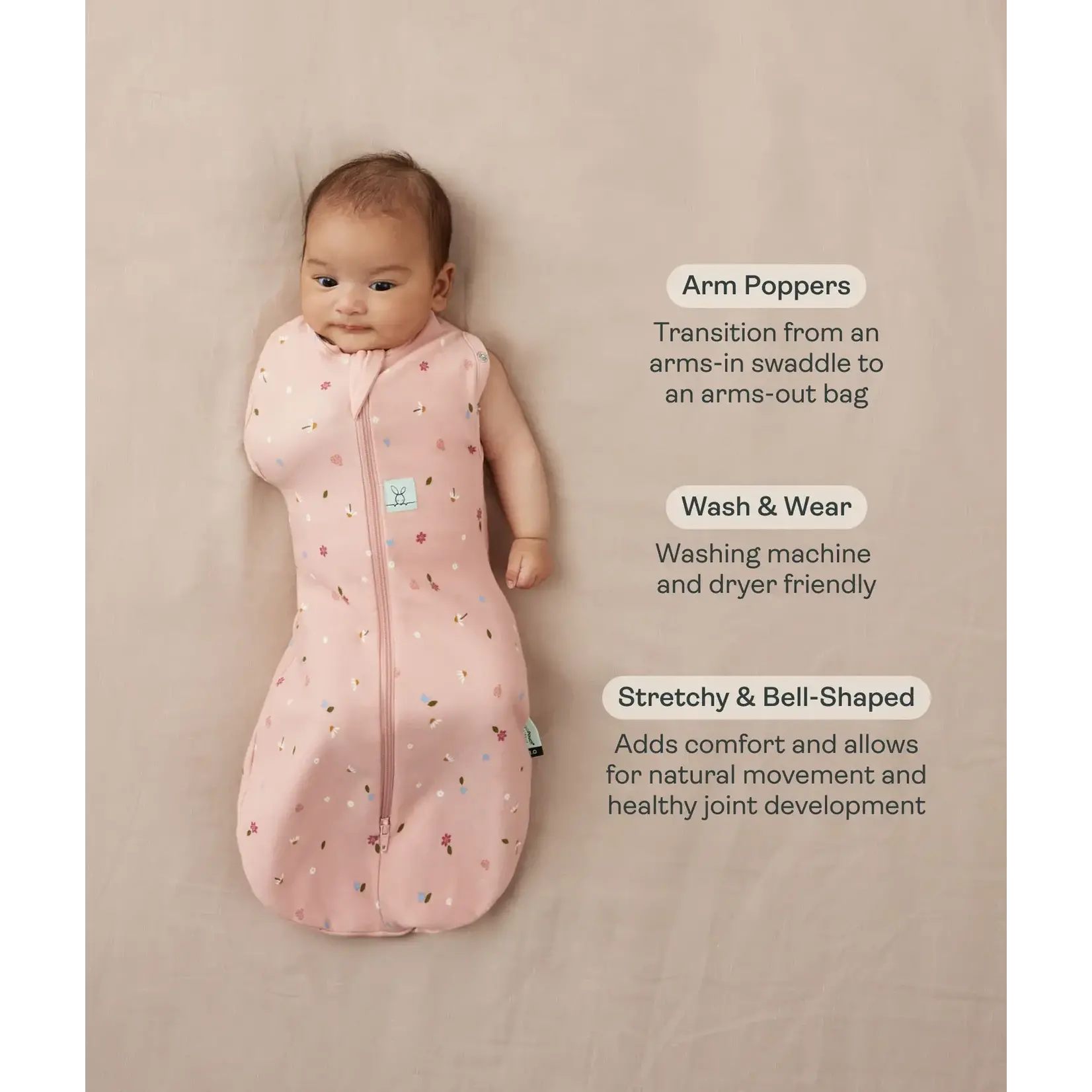 Ergopouch ErgoPouch - ErgoCocoon inbaker slaapzak - Petite Pretzel 1,0 TOG - 0-3m