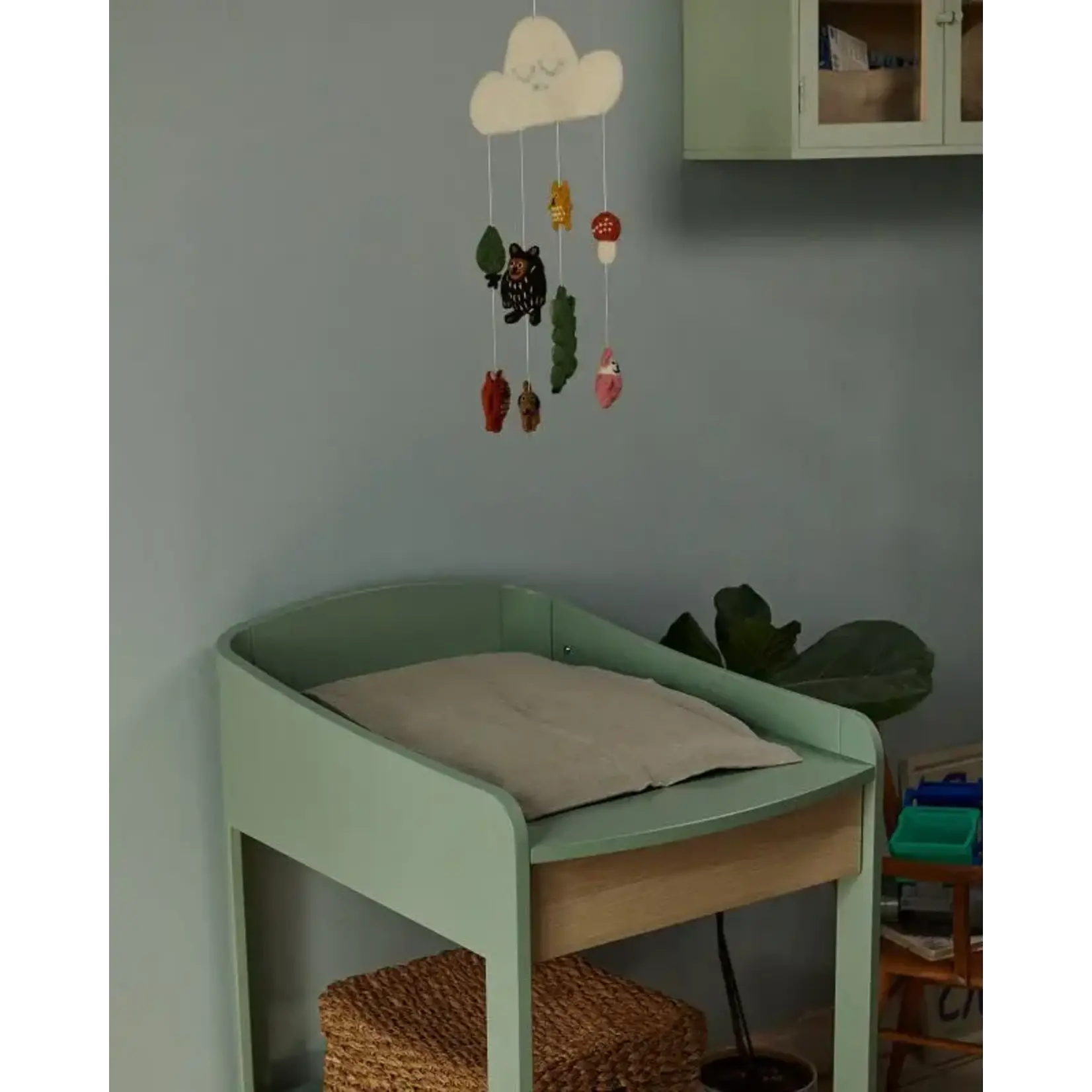 Troll Nursery Troll Nursery - SET Verzorgingstafel + Wieg - Wave Sand/Wax
