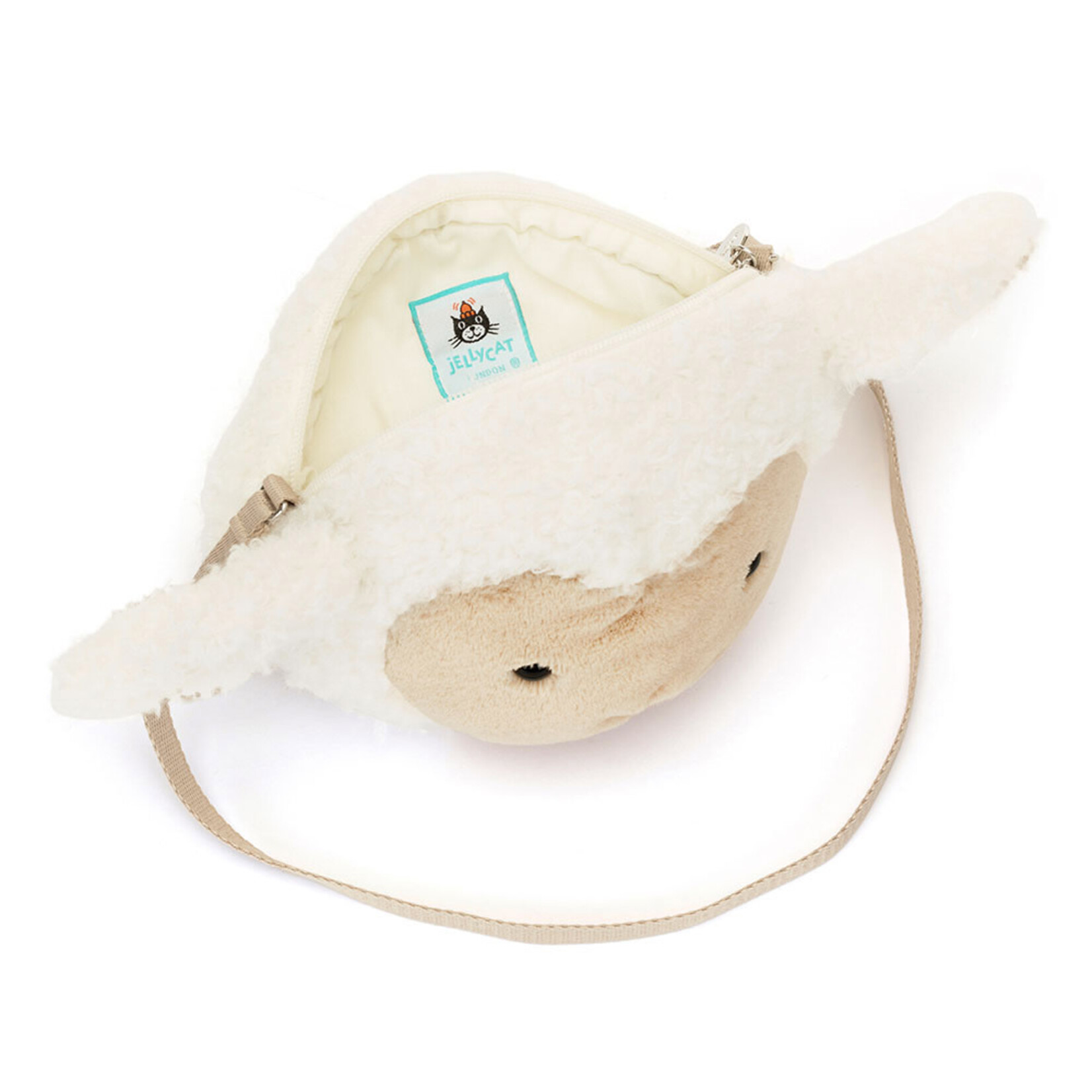 Jellycat Jellycat - Little Lamb Bag (28 cm breed inclusief oortjes)