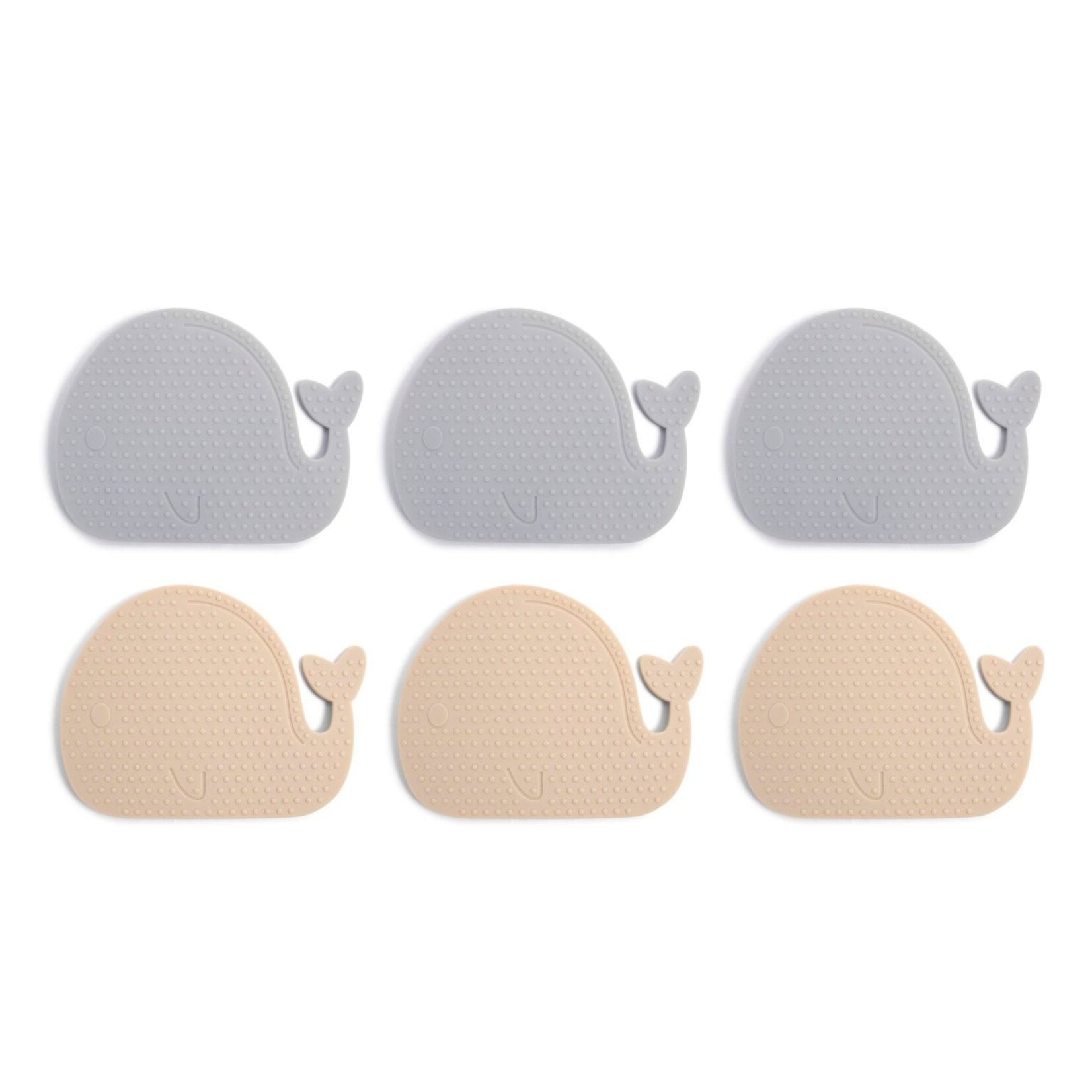 Filibabba Mini Siliconen Badmatjes 6 stuks Whale Blue Mix