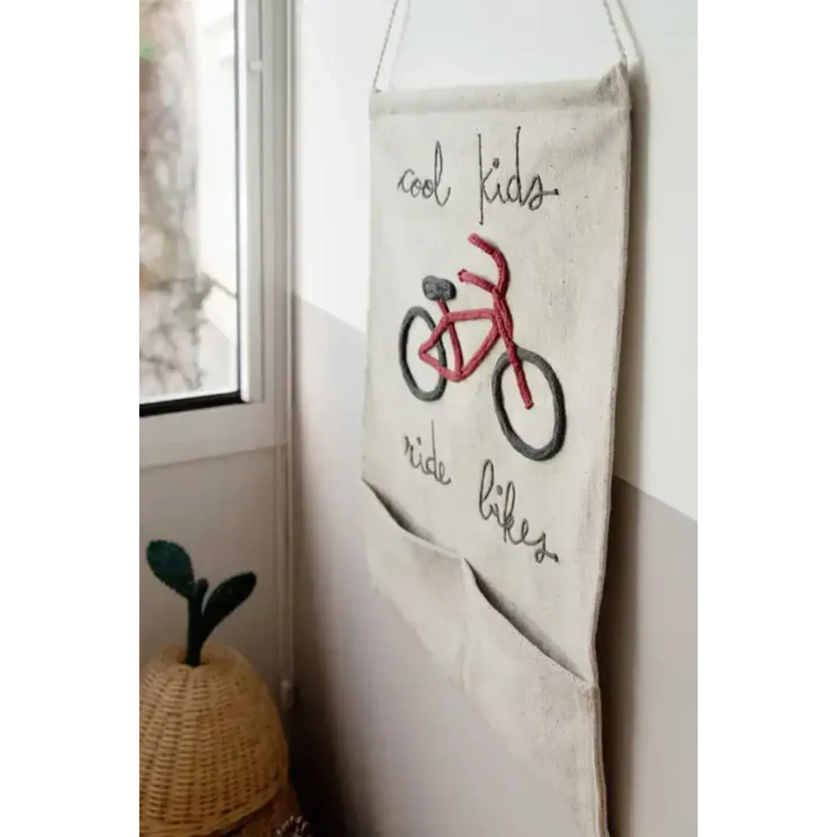 Lorena Canals Lorena Canals - Wall Pocket Hanger 'Cool Kids Ride Bikes' 45x70 cm