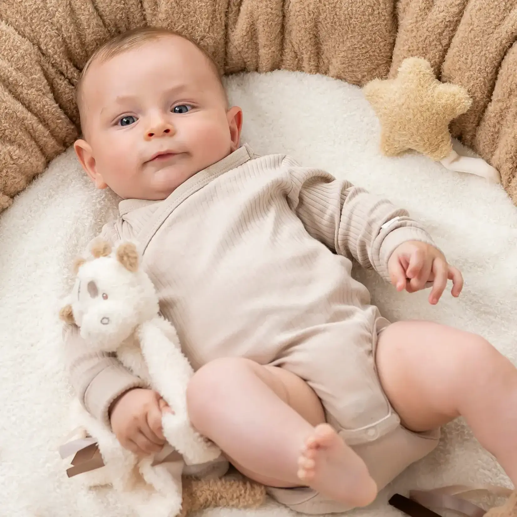 Nattou Nattou - Knuffeldoekje Giraf - 39 cm - Teddy Ecru