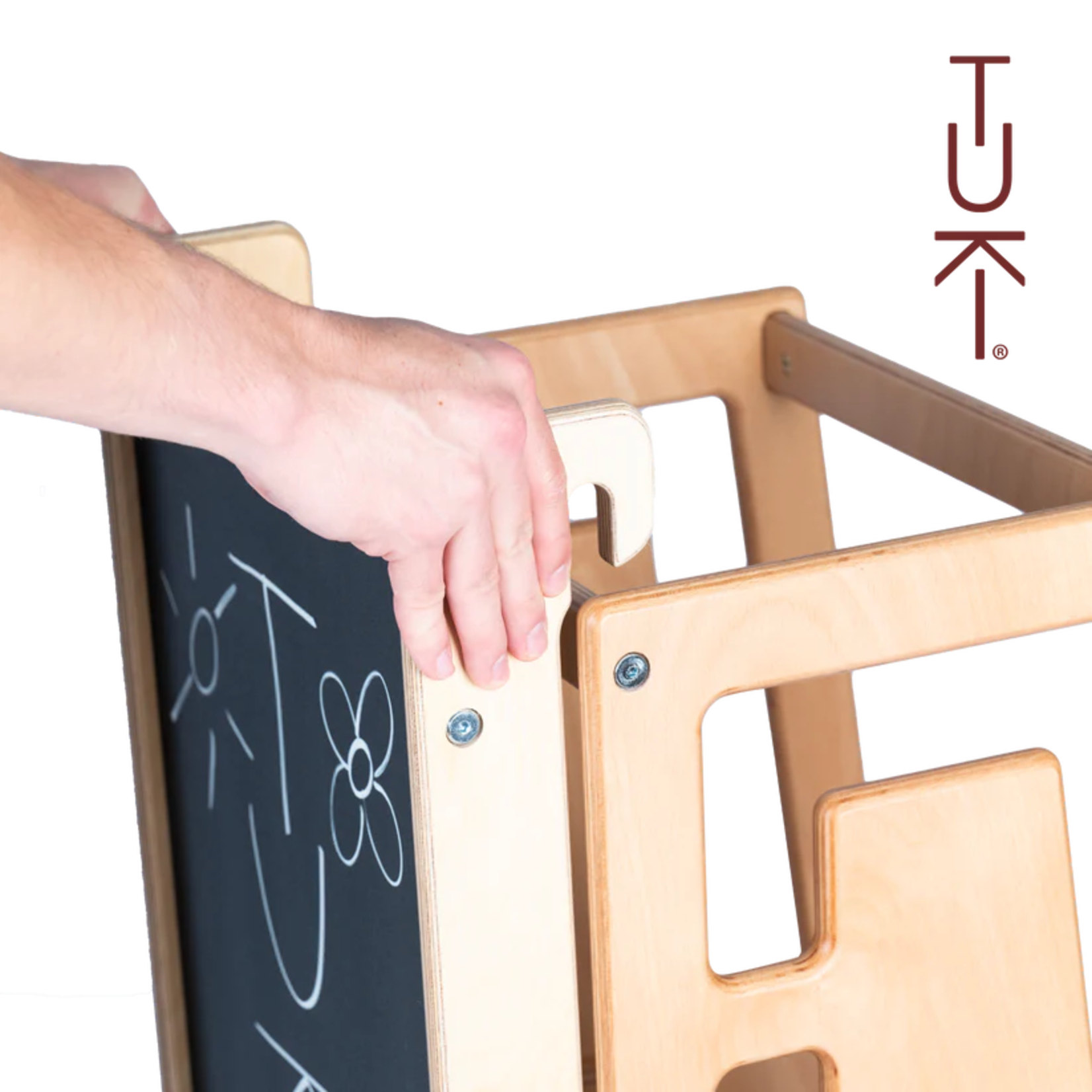 Tuki Tuki - Leertoren glijbaan en krijtbord naturel