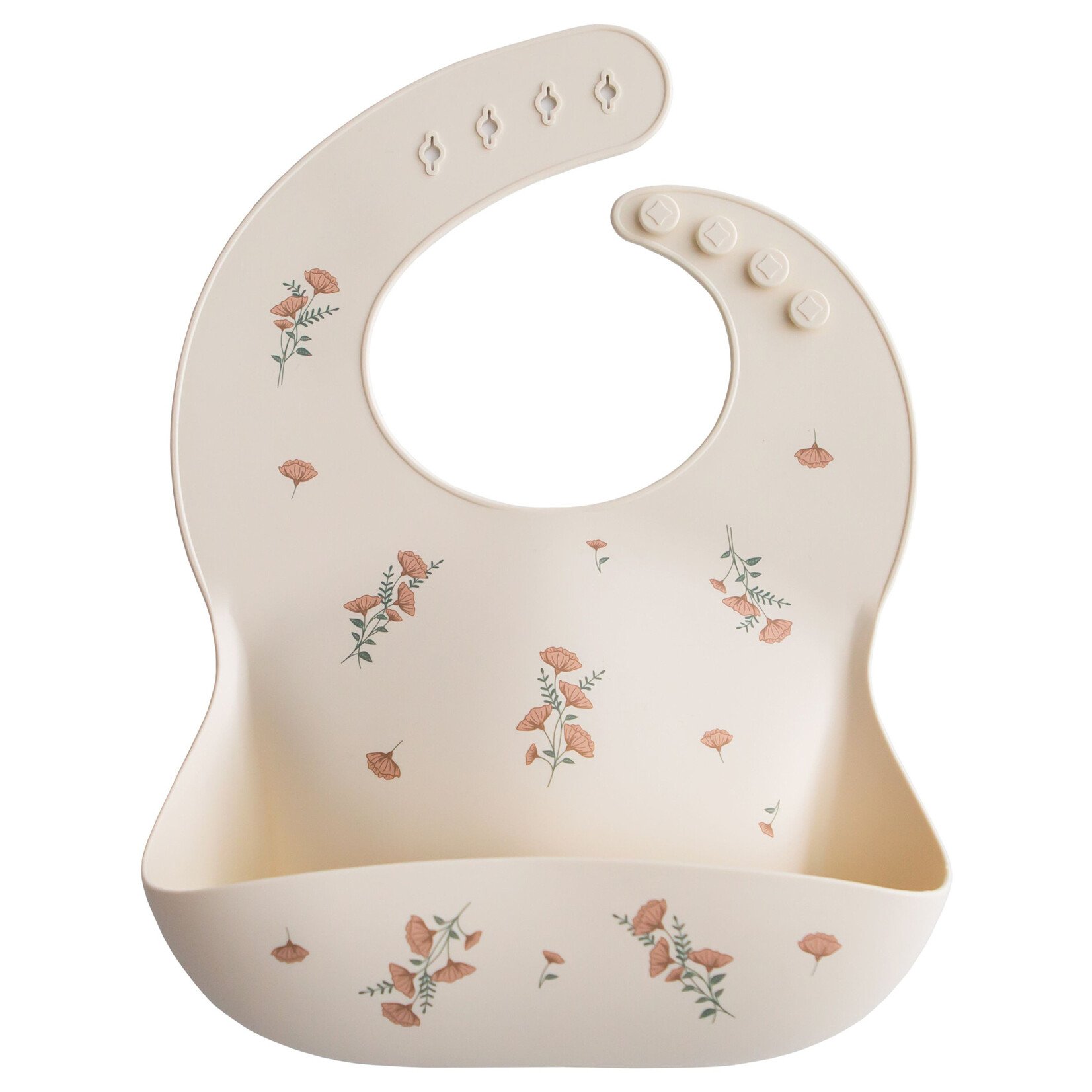 Mushie Mushie - Silicone Bib - Pink Flowers