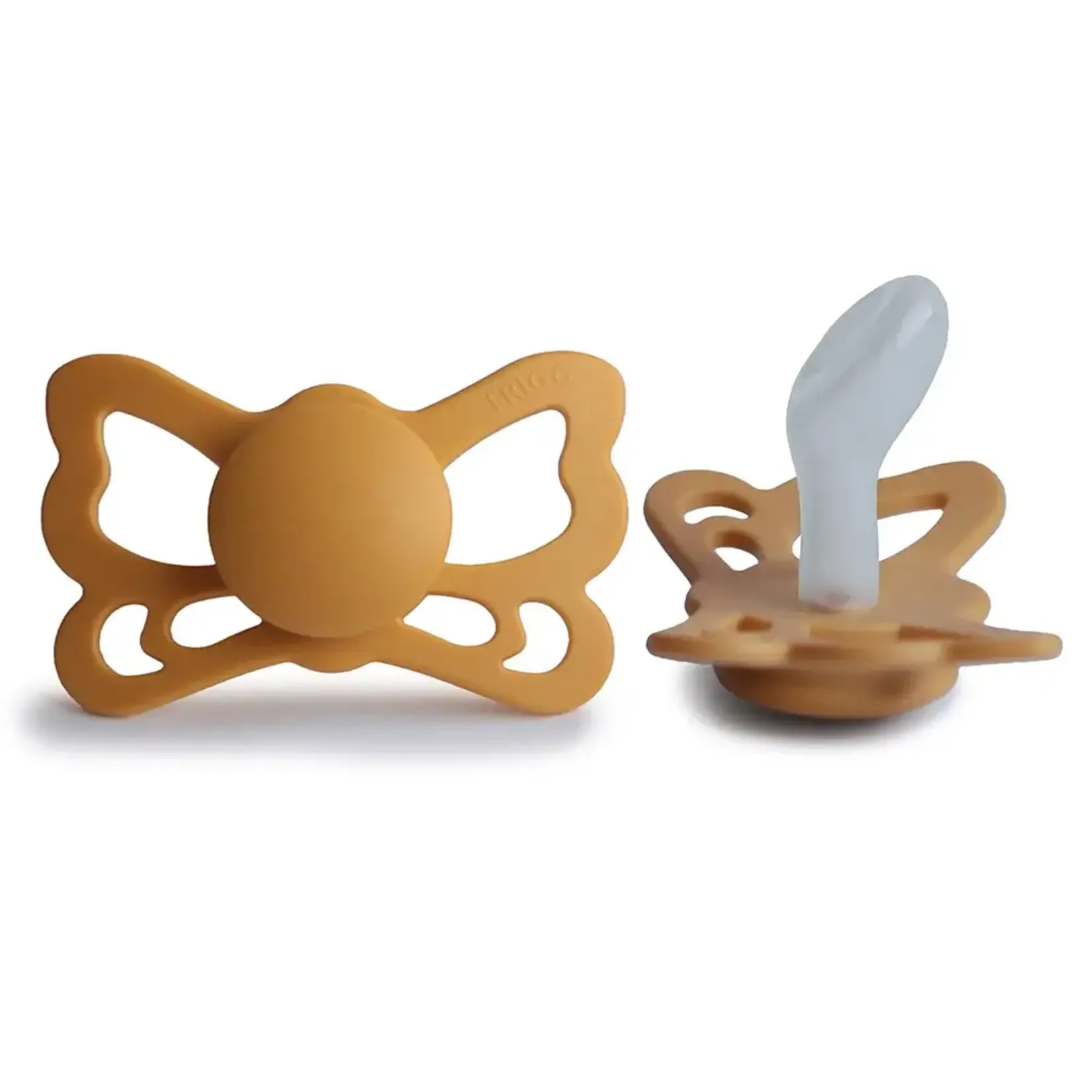 Frigg Frigg - Fopspeen Butterfly (anatomical) - 2-Pack - Silicone - Honey Gold/Cream - T1