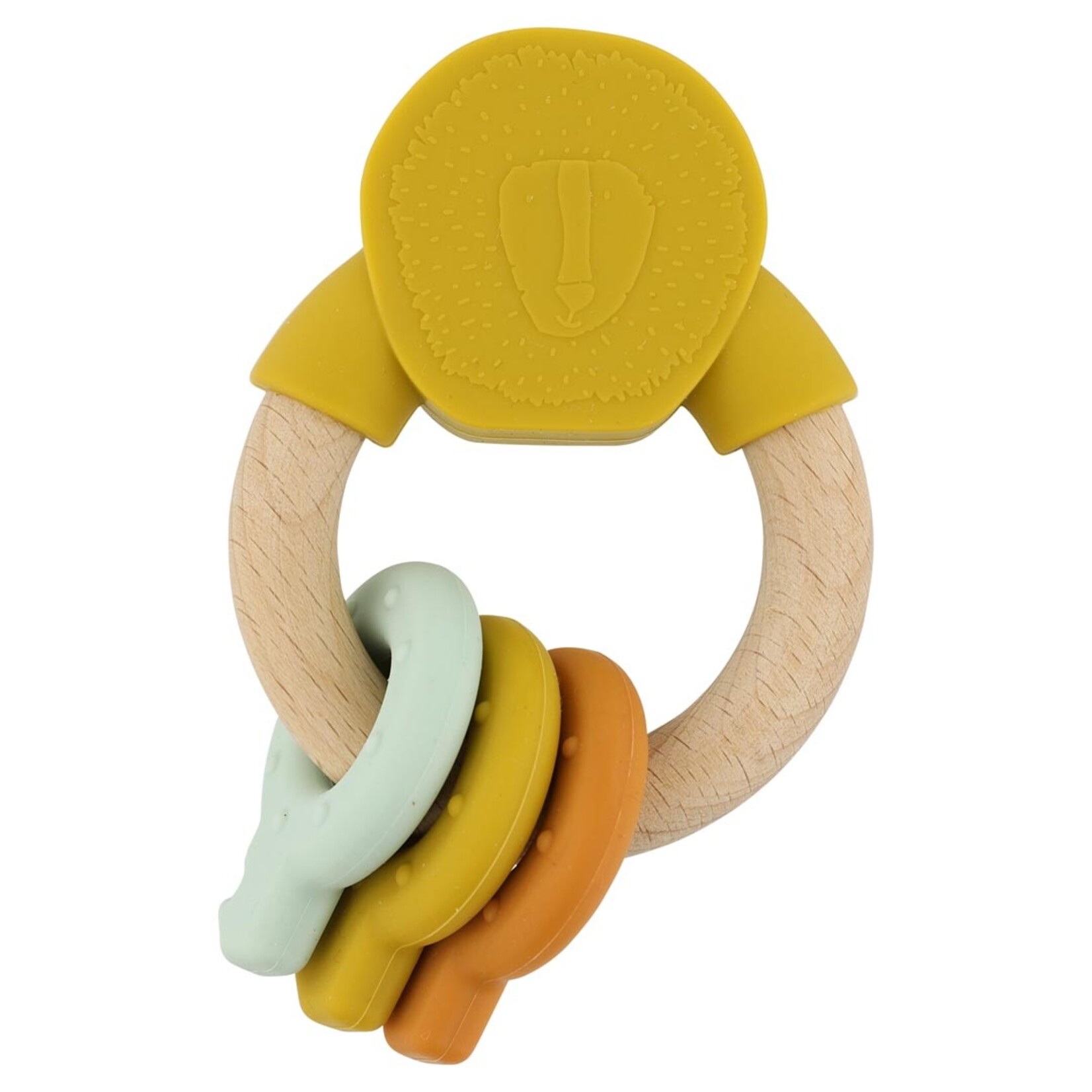 Trixie Trixie - Houten rammelaar met siliconen ringen - Mr. Lion