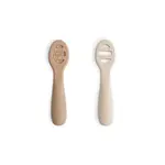Mushie Mushie - First Feeding Baby Spoon - Natural/Shifting Sand (met textuur)