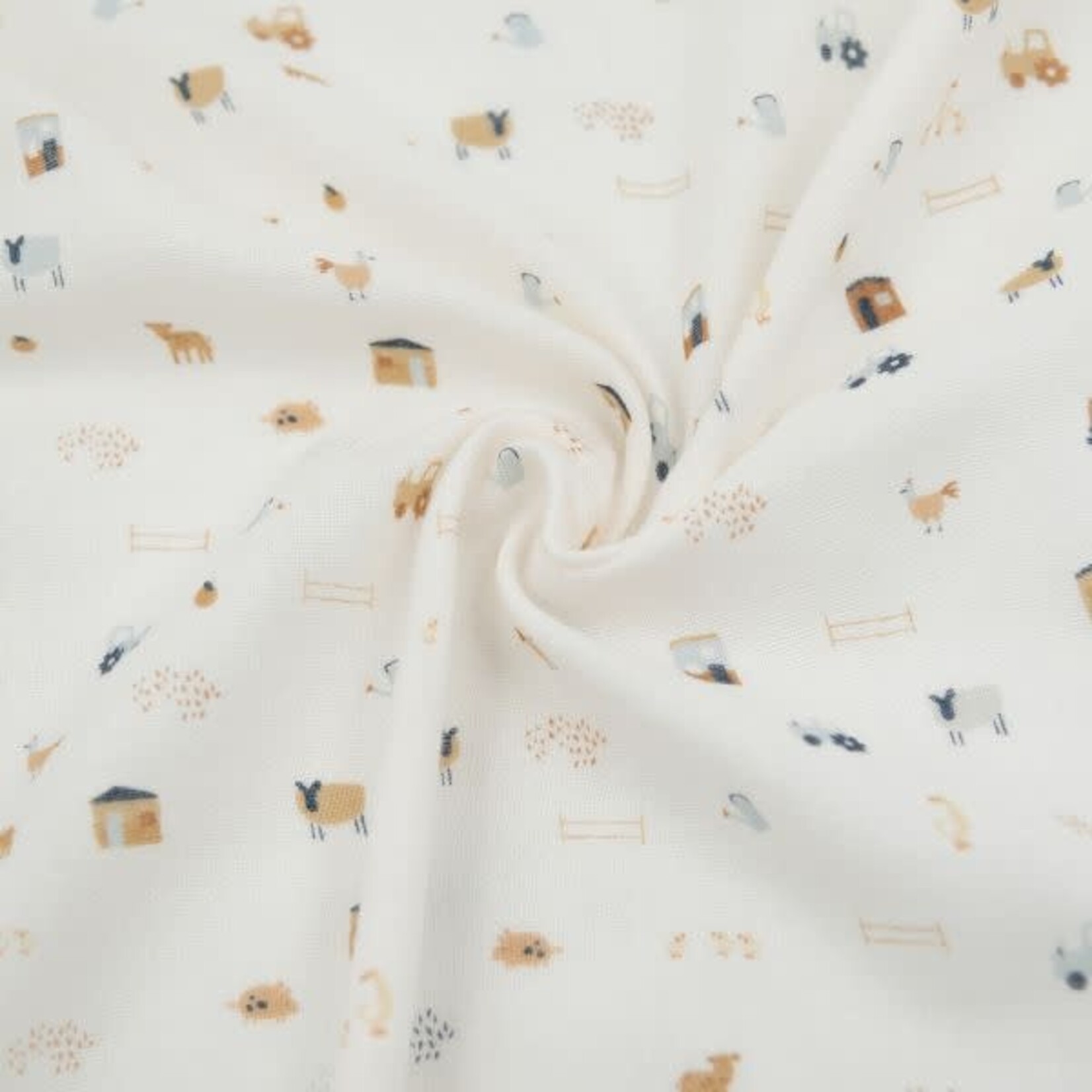 Bamboom Bamboom - Swaddle Muslin Medium multifunctioneel - 75x75cm - set van 3 The Farm / Light Sand / Almond