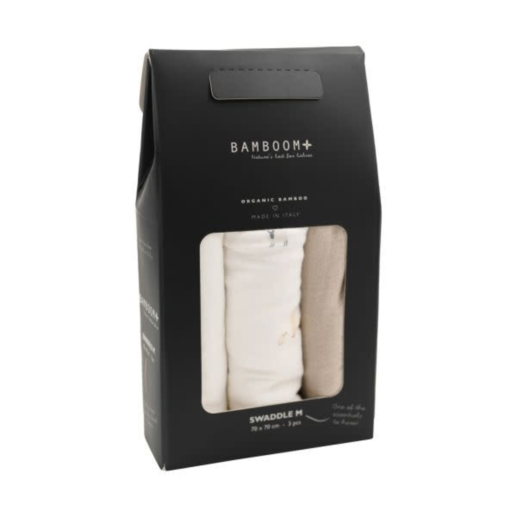 Bamboom Bamboom - Swaddle Muslin Medium multifunctioneel - 75x75cm - set van 3 Farm Buddies / Light Sand / Offwhite