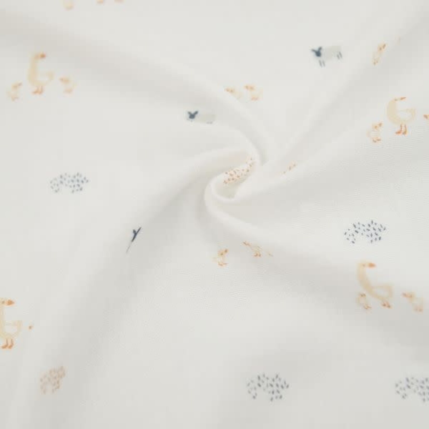 Bamboom Bamboom - Swaddle Muslin Medium multifunctioneel - 75x75cm - set van 3 Farm Buddies / Light Sand / Offwhite