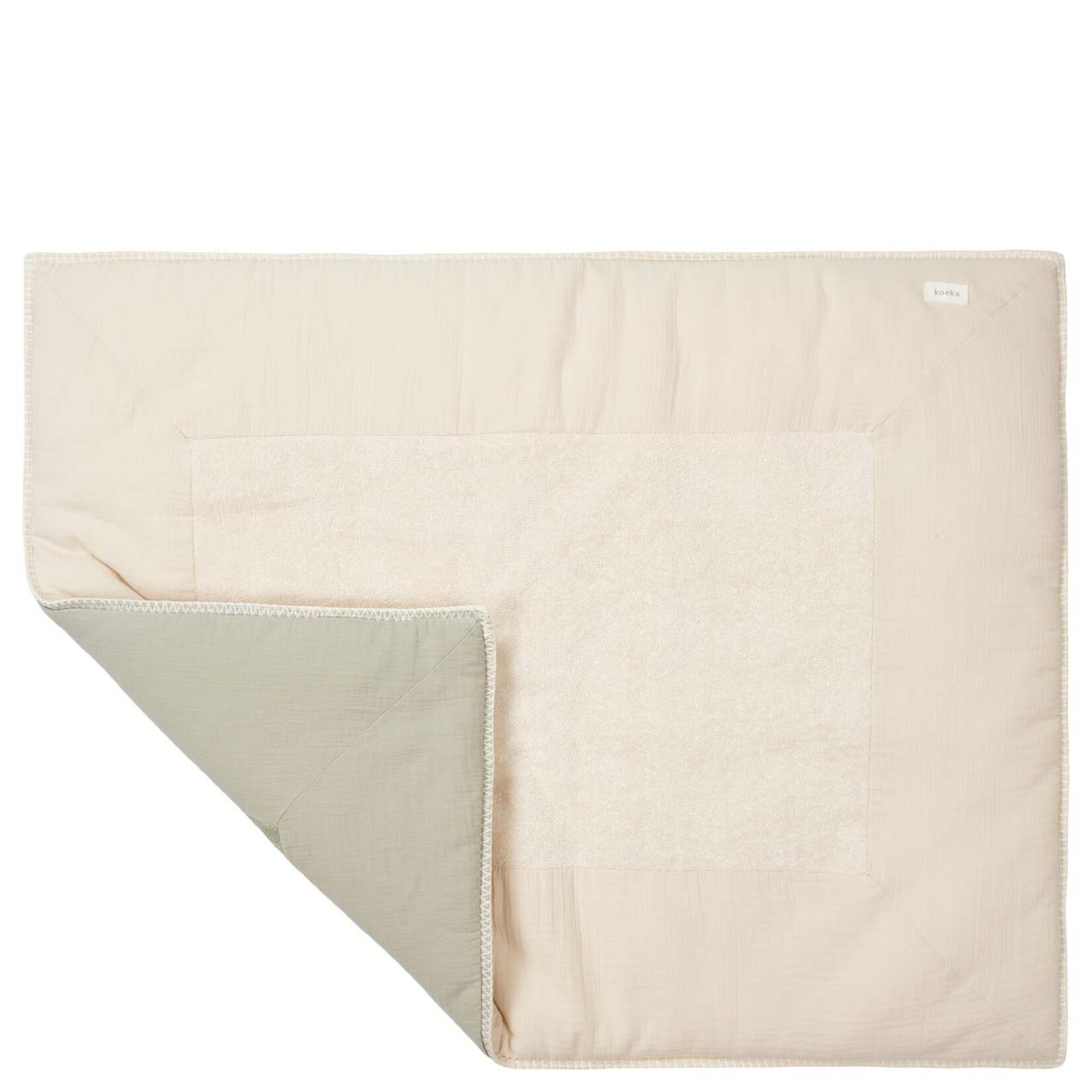 Koeka Koeka - Boxkleed Faro warm white/sage 75x95