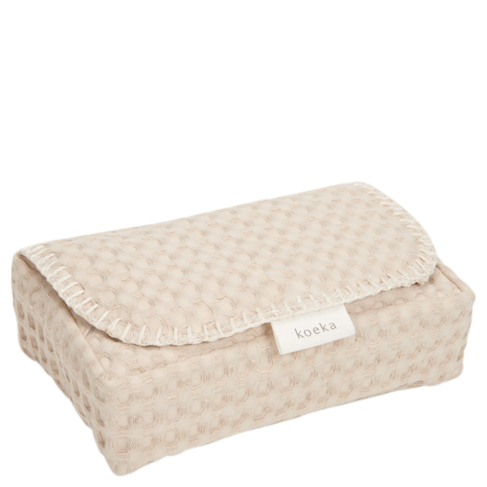 Koeka Koeka - Hoes voor babydoekjes wafel Antwerp sand 12x20x6