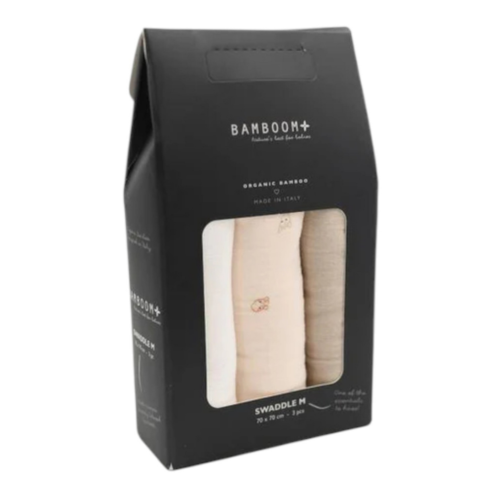 Bamboom Bamboom - Swaddle Muslin Medium multifunctioneel - 75x75cm - set van 3 Branches / Ligh Sand / Almond